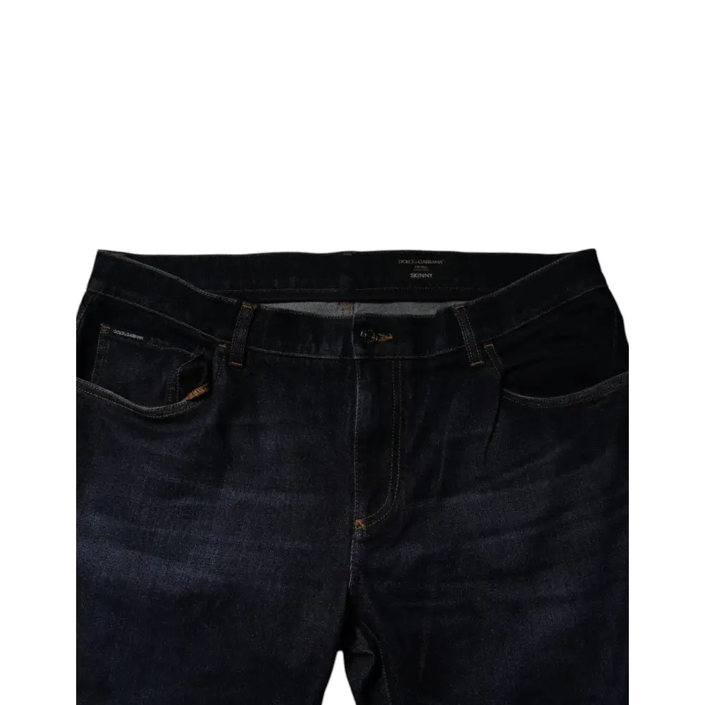 Dolce & Gabbana mørkeblå bomuld stretch skinny jeans med klassisk design