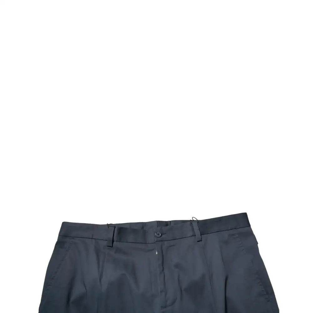 Dolce & Gabbana Dark Blue Cotton Stretch Skinny Men Dress Pants