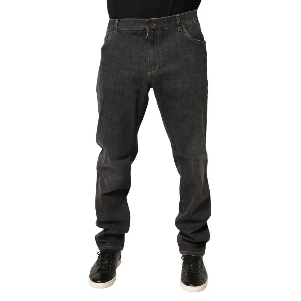 Dolce & Gabbana dark gray slim fit mænds jeans med klassisk design