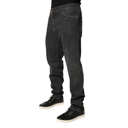 Dolce & Gabbana mørkegrå slim fit bomulds jeans med klassisk design