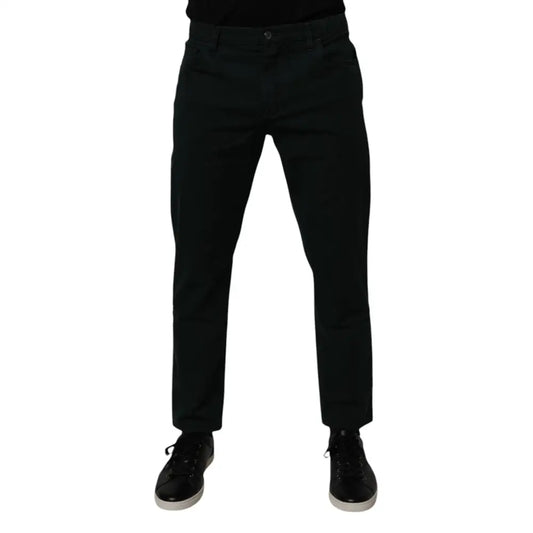 Dolce & Gabbana Dark Green Cotton Loose Men Denim Jeans