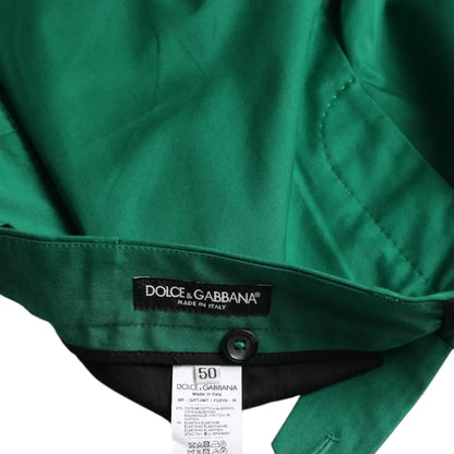 Dolce & Gabbana Deep Grøn Bomuld Stretch Herre Bermuda Shorts