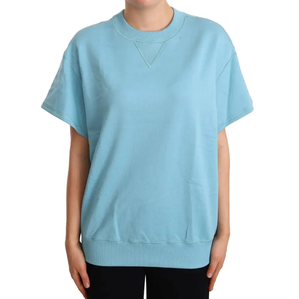 Dolce & Gabbana Elegant Blue Crew Neck Cotton Top
