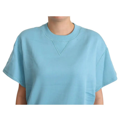 Dolce & Gabbana Elegant Blue Crew Neck Cotton Top