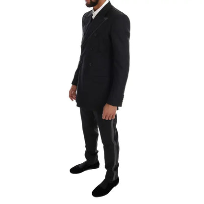 Dolce & Gabbana Elegant Gray Double Breasted Wool Suit