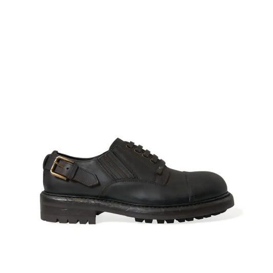 Dolce & Gabbana Elegant Mens Leather Derby Dress Shoes
