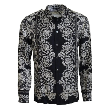 Dolce & Gabbana Elegant Satin Floral Baroque Shirt