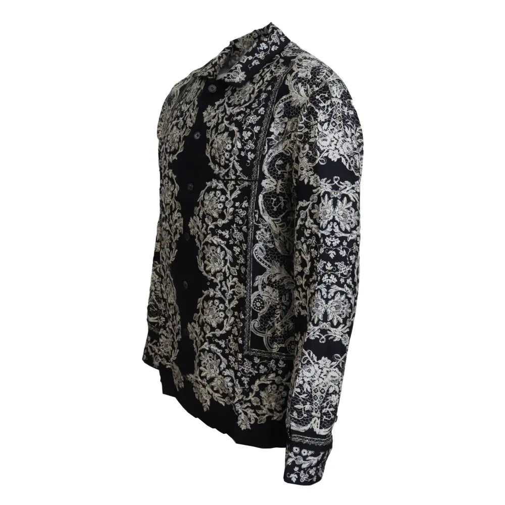 Dolce & Gabbana Elegant Satin Floral Baroque Shirt