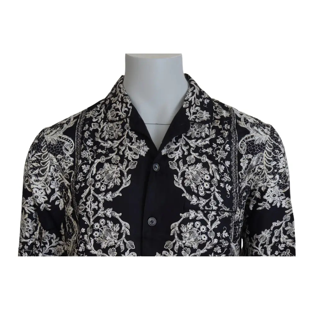 Dolce & Gabbana Elegant Satin Floral Baroque Shirt