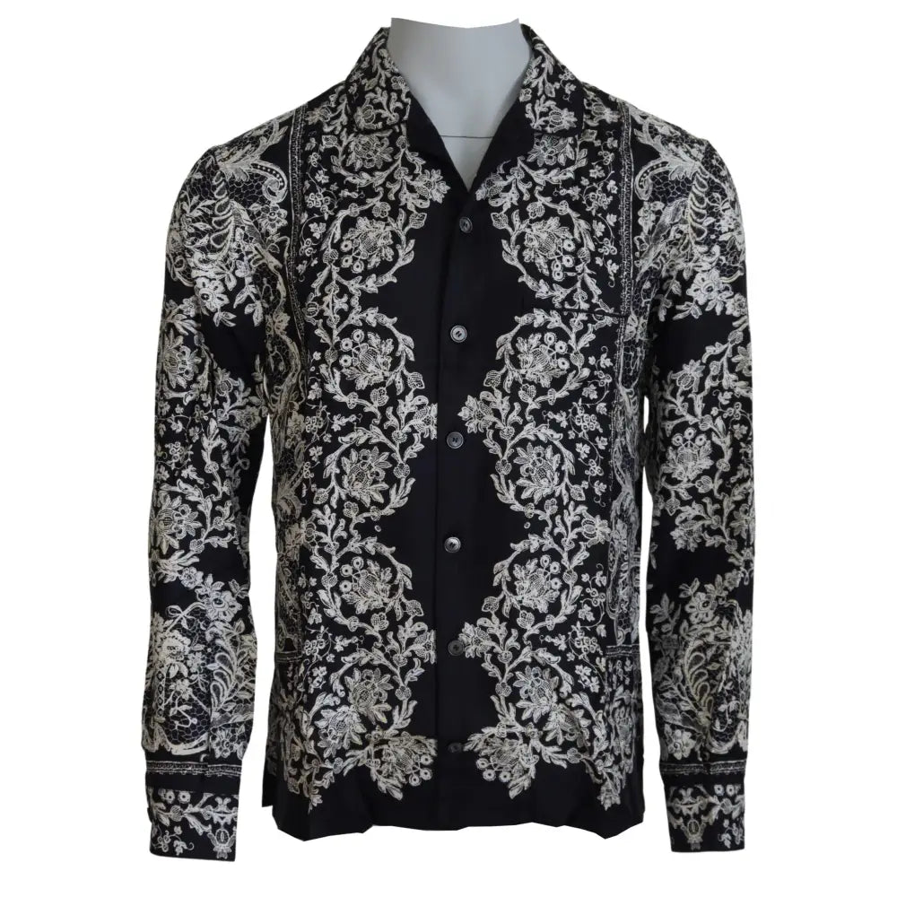 Dolce & Gabbana Elegant Satin Floral Baroque Shirt