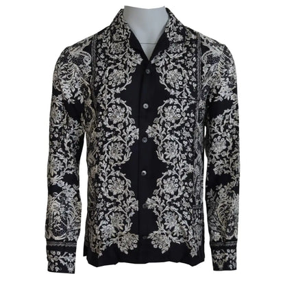 Dolce & Gabbana Elegant Satin Floral Baroque Shirt