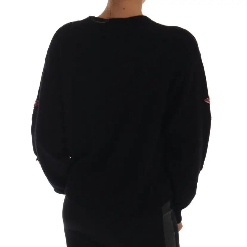 Dolce & Gabbana Fairy Tale Crystal Black Cashmere Sweater