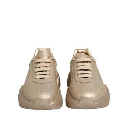 Dolce & Gabbana Gold Leather Daymaster Women Sneakers Shoes