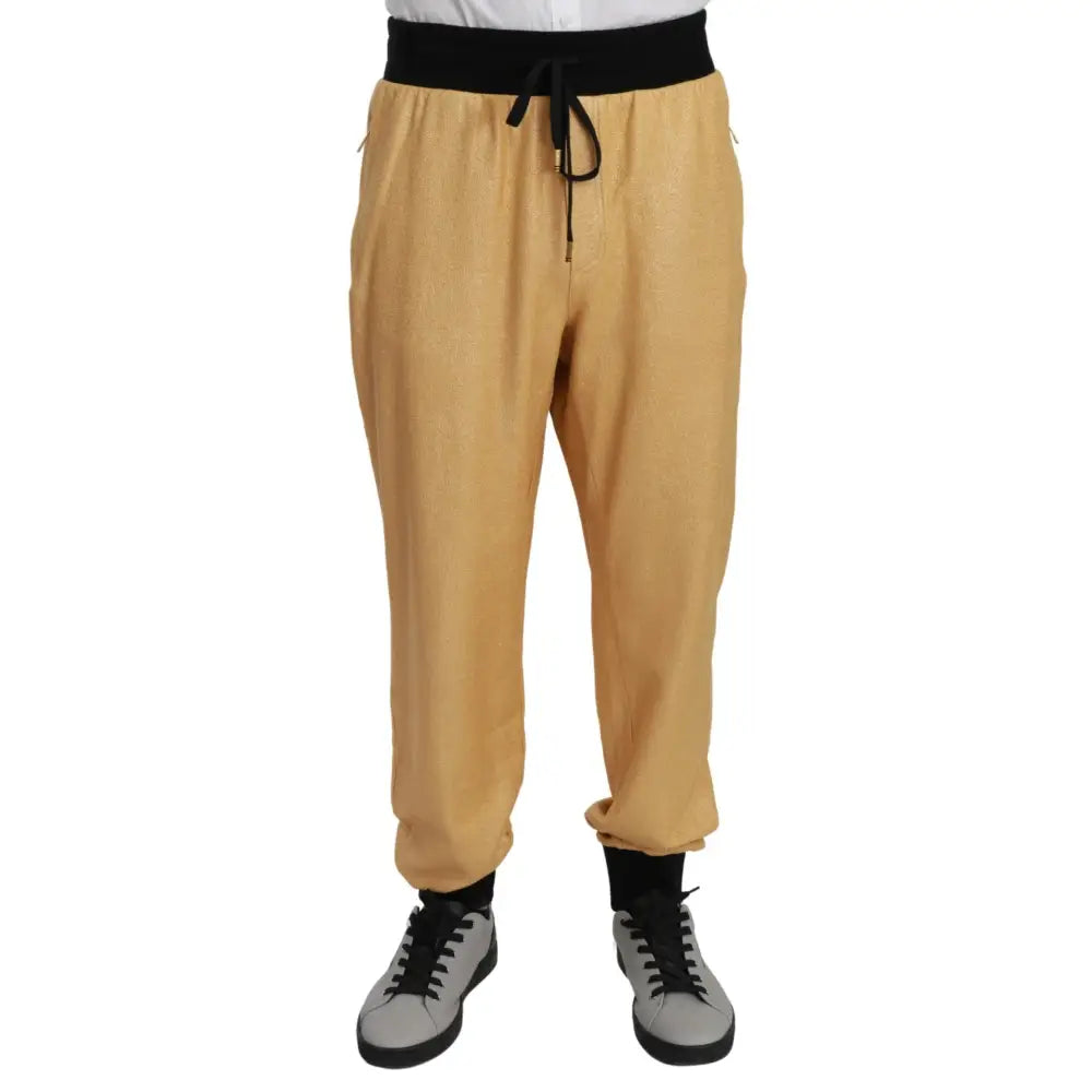 Dolce & Gabbana Gold Year Of The Pig Cotton Mens Pants