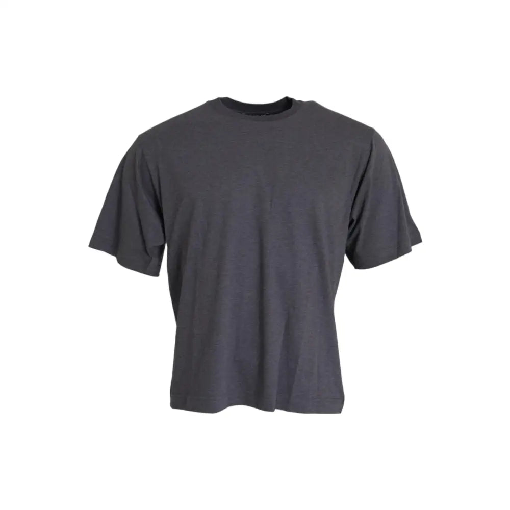Dolce & Gabbana Gray Cotton Round Neck Short Sleeve T-shirt
