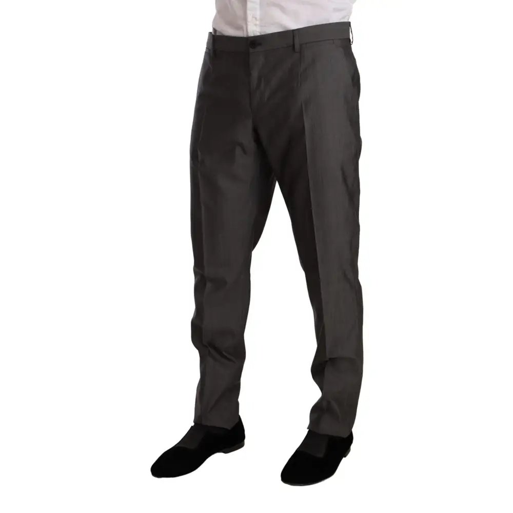 Mørkegrå Dolce & Gabbana martini slim fit bukser med metallisk finish