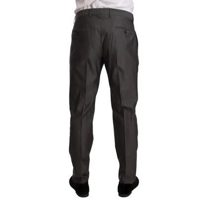Mørkegrå Dolce & Gabbana martini slim fit bukser med elegant snit og fine folder