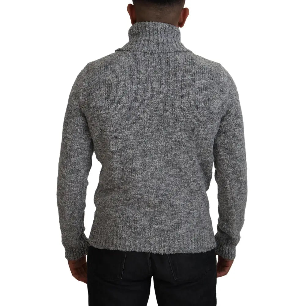 Dolce & Gabbana Gray Wool Knit Turtleneck Pullover Sweater