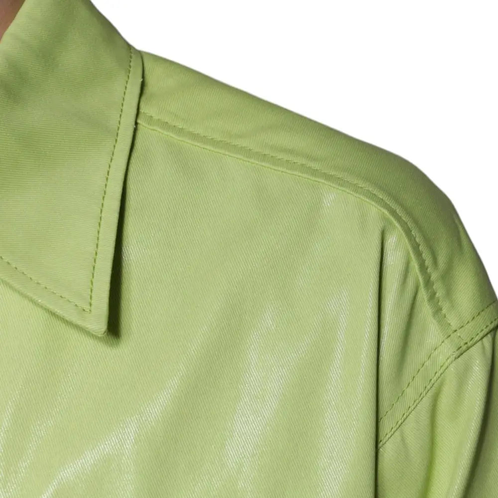 Dolce & Gabbana Green Cotton Collared Men Button Down Shirt