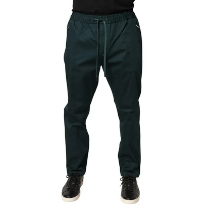 Dolce & Gabbana green cotton skinny jogger trouser pants