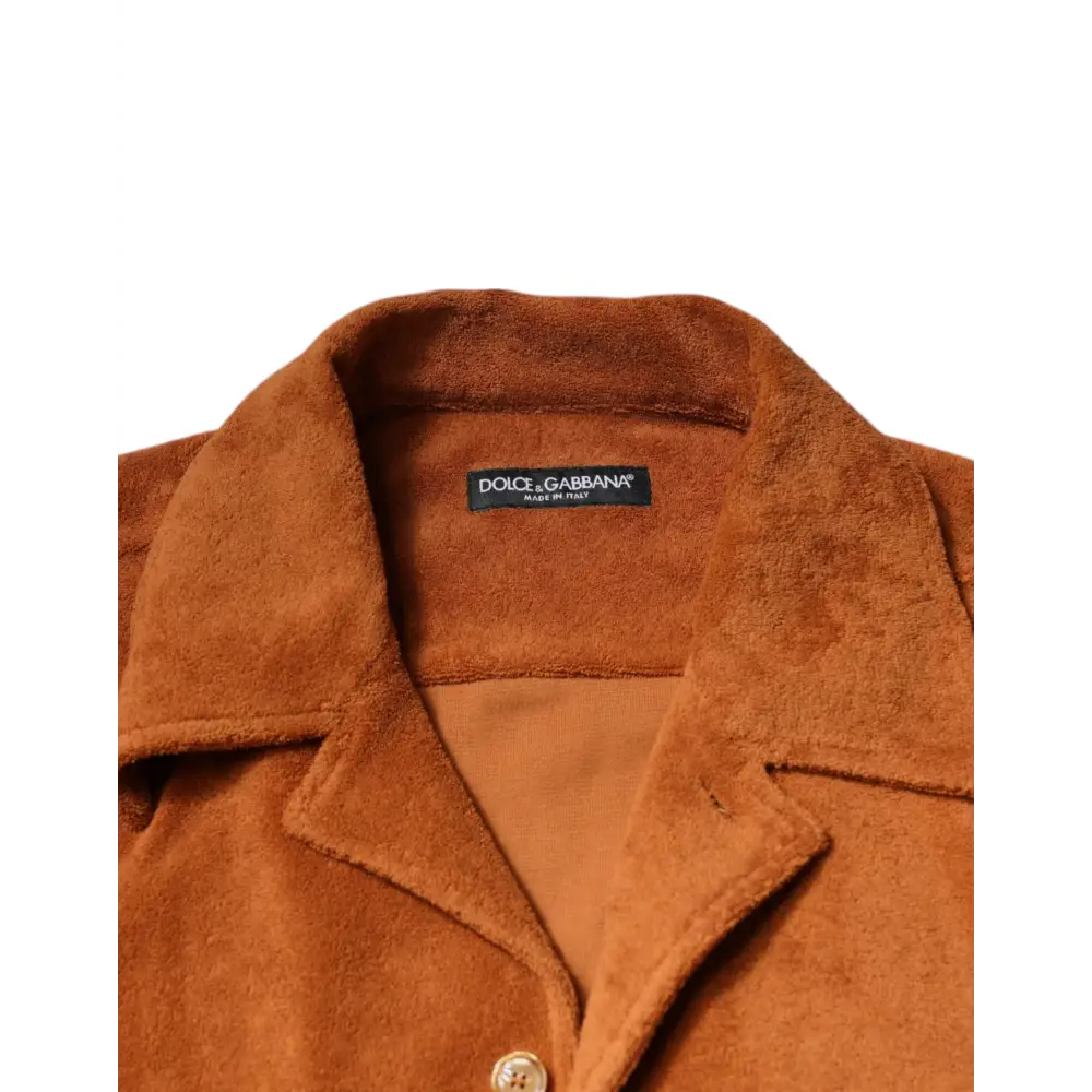 Dolce & Gabbana Hazel Cotton Velvet Button Down Collared Shirt - Skjorte