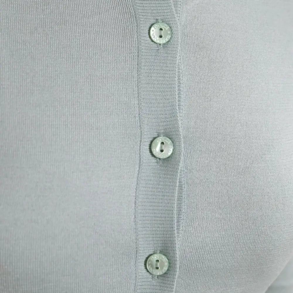 Dolce & Gabbana Light Blue Silk Crew Neck Cardigan Sweater