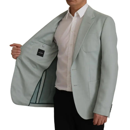 Dolce & Gabbana Light Green Cashmere Silk Blazer
