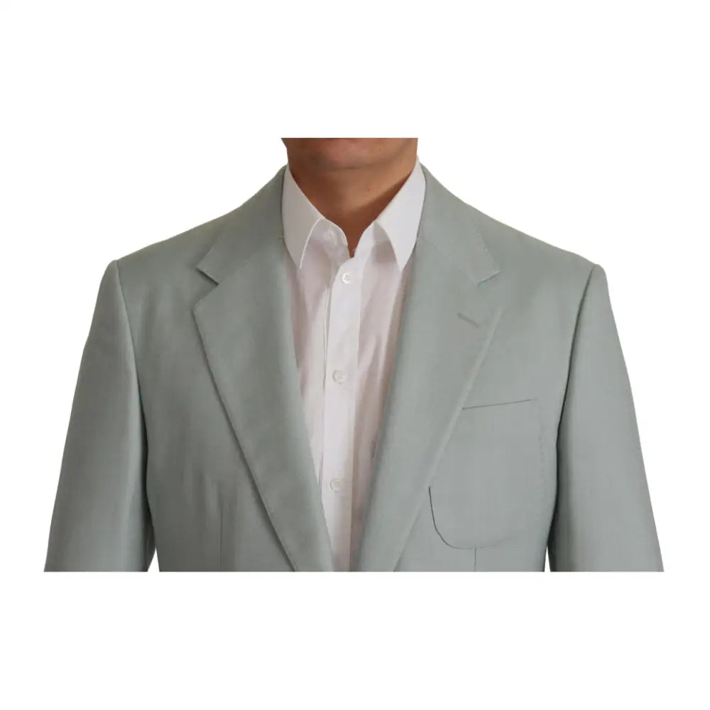 Dolce & Gabbana Light Green Cashmere Silk Blazer