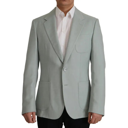 Dolce & Gabbana Light Green Cashmere Silk Blazer