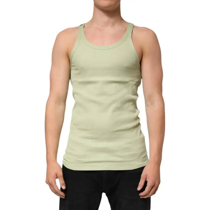 Dolce & Gabbana Light Green Tank Sleeveless Men Men T-shirt