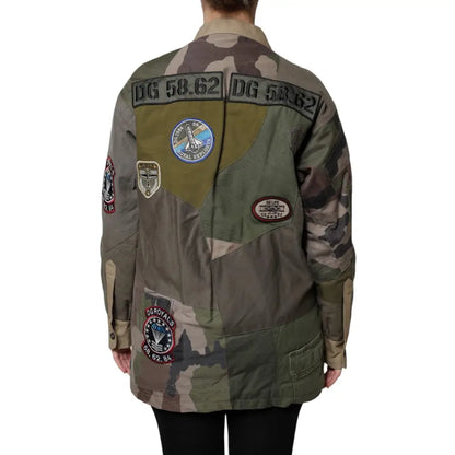 Dolce & Gabbana Military Green Cotton Button Down Jacket
