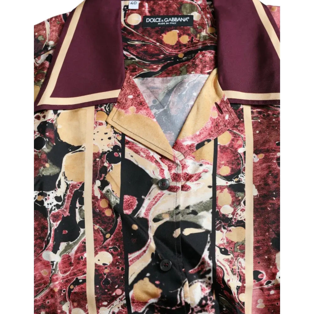 Dolce & Gabbana Multicolor Button Down Silk Shirt - T-shirts