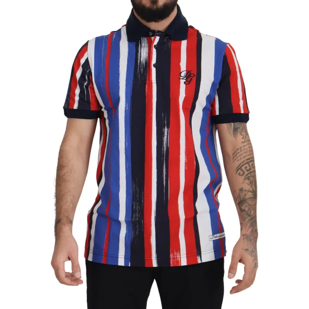 Dolce & Gabbana Multicolor Cotton Polo Top T-shirt - T-shirts
