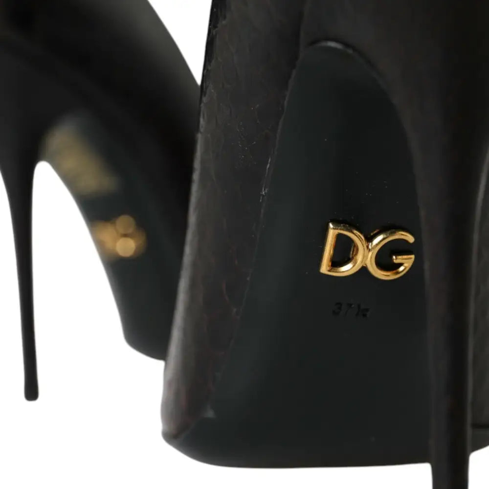 Dolce & Gabbana Multicolor Exotic Leather Heels Pumps Shoes