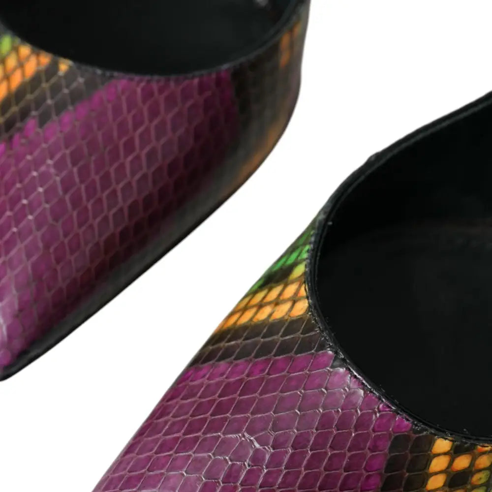 Dolce & Gabbana Multicolor Exotic Leather Heels Pumps Shoes