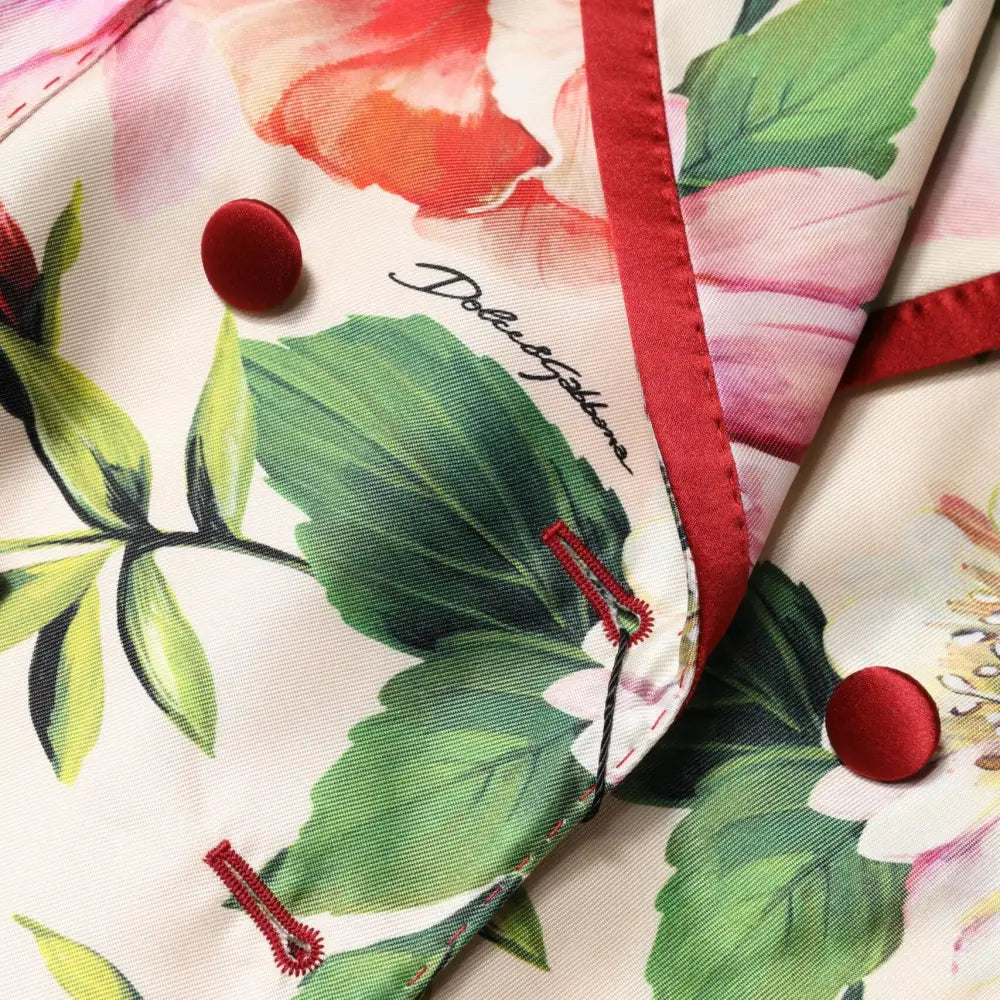 Dolce & Gabbana Multicolor Floral Double Breasted Jacket