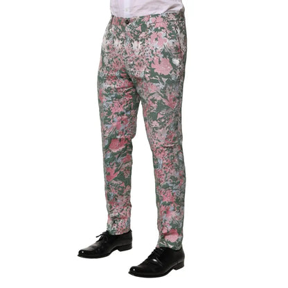 Dolce & Gabbana Multicolor Floral Jacquard Pants