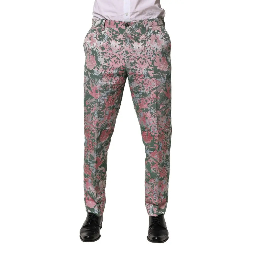 Dolce & Gabbana Multicolor Floral Jacquard Pants