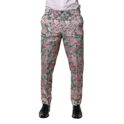 Dolce & Gabbana Multicolor Floral Jacquard Pants