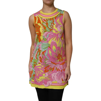 Dolce & Gabbana Multicolor Floral Roundneck Sleeveless Top