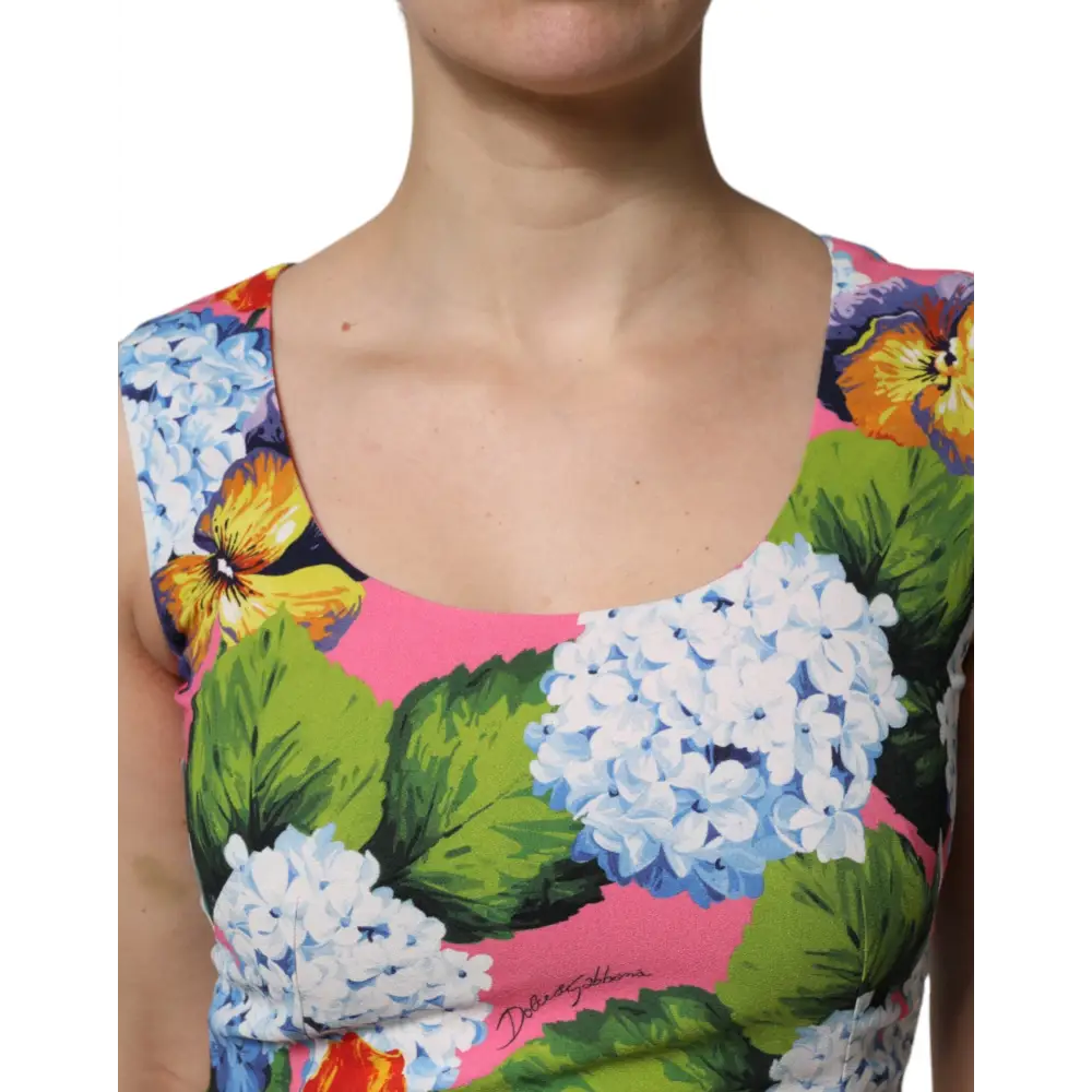 Dolce & Gabbana Multicolor Floral Sleeveless Sheath Dress - IT36/XXS
