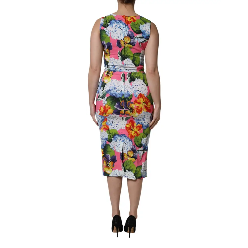Dolce & Gabbana Multicolor Floral Sleeveless Sheath Dress - IT36/XXS