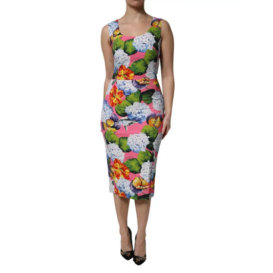 Dolce & Gabbana Multicolor Floral Sleeveless Sheath Dress - IT36/XXS