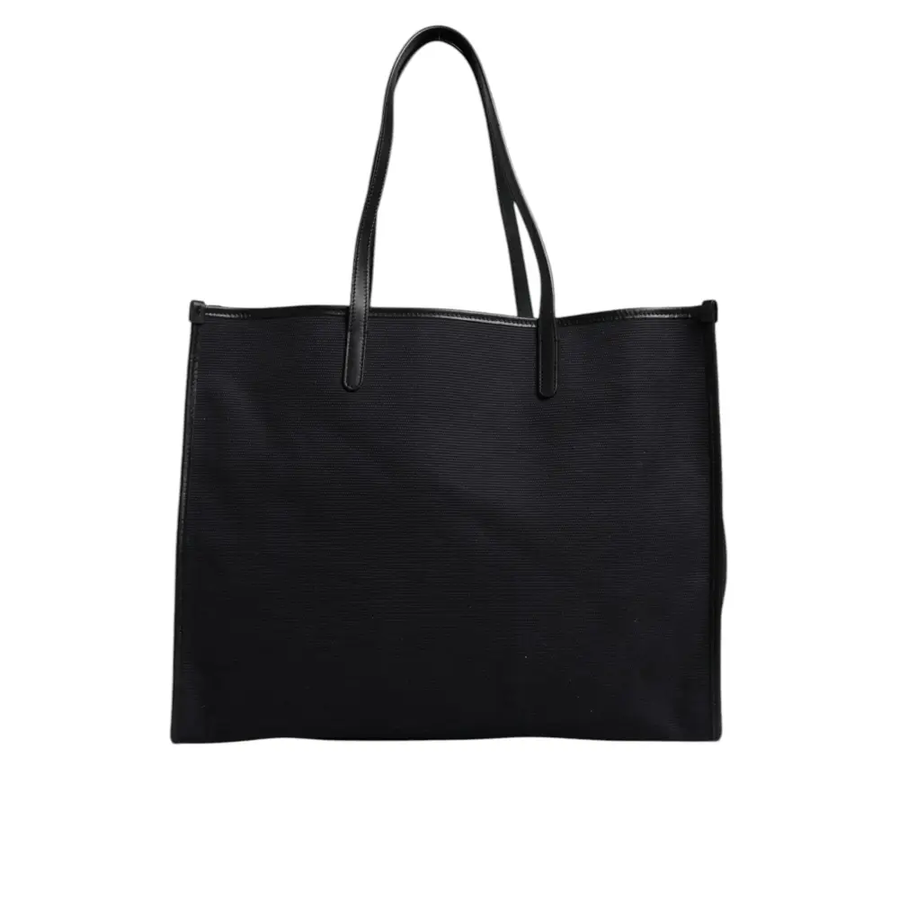 Dolce & Gabbana Gabbana multicolor graphic sorte canvas taske med læderhåndtag