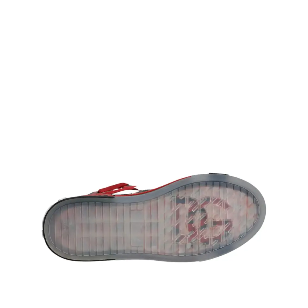 Dolce & Gabbana multicolor leather high top sneakers i rød og grå