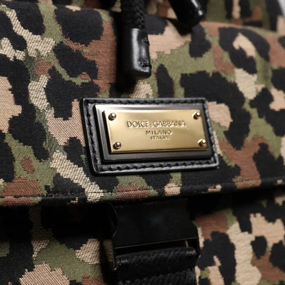 Dolce & Gabbana Multicolor Leopard Cotton Shoulder Bucket Bag