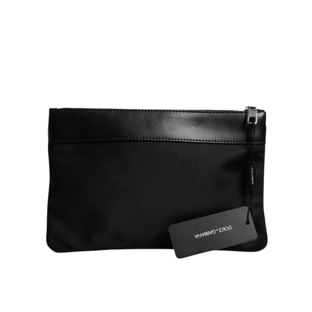 Dolce & Gabbana Multicolor Leopard Print Jacquard Logo Plaque Pouch Bag