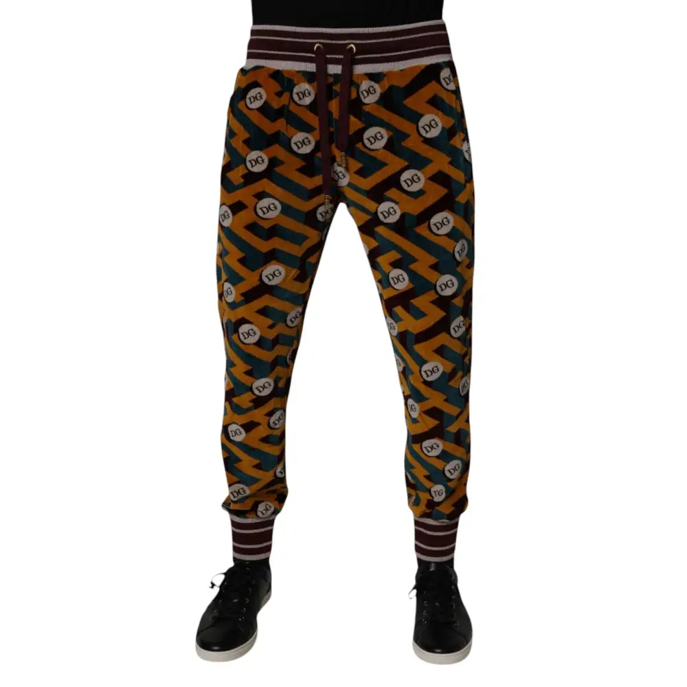 Dolce & Gabbana Multicolor Logo Monogram Jogger Sweatpants Pants