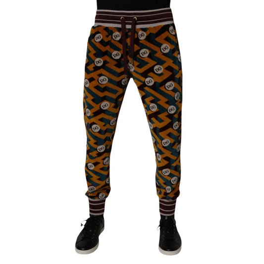 Dolce & Gabbana Multicolor Logo Monogram Jogger Sweatpants Pants