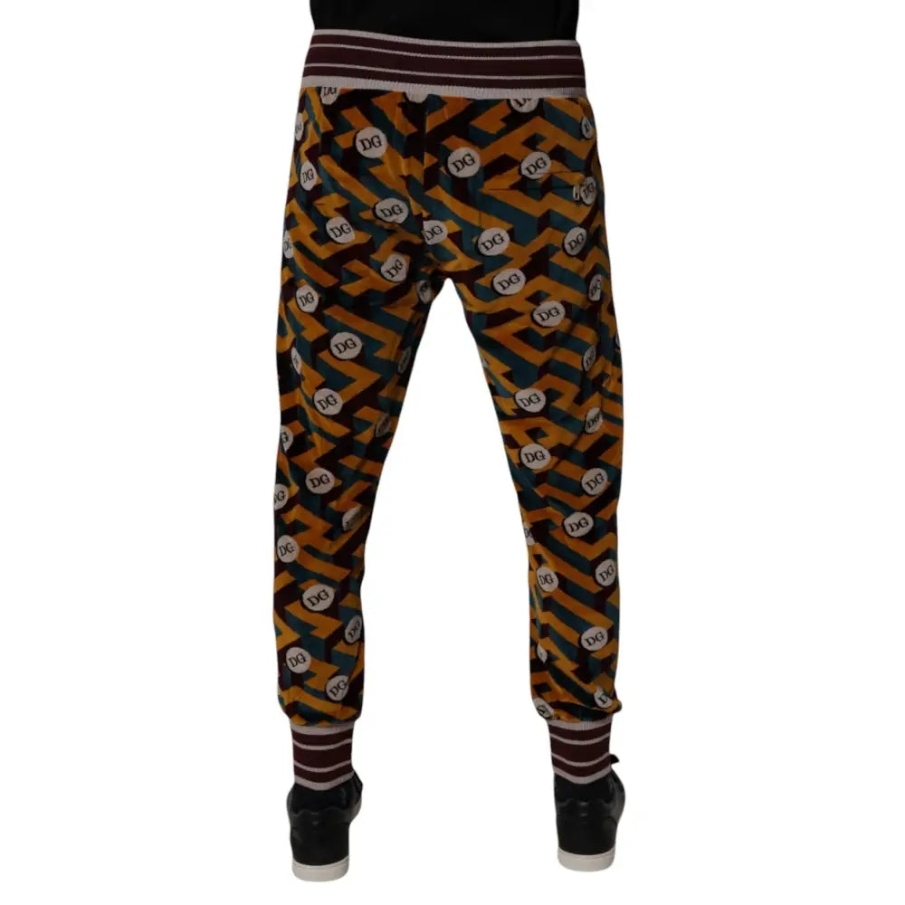 Dolce & Gabbana Multicolor Logo Monogram Jogger Sweatpants Pants